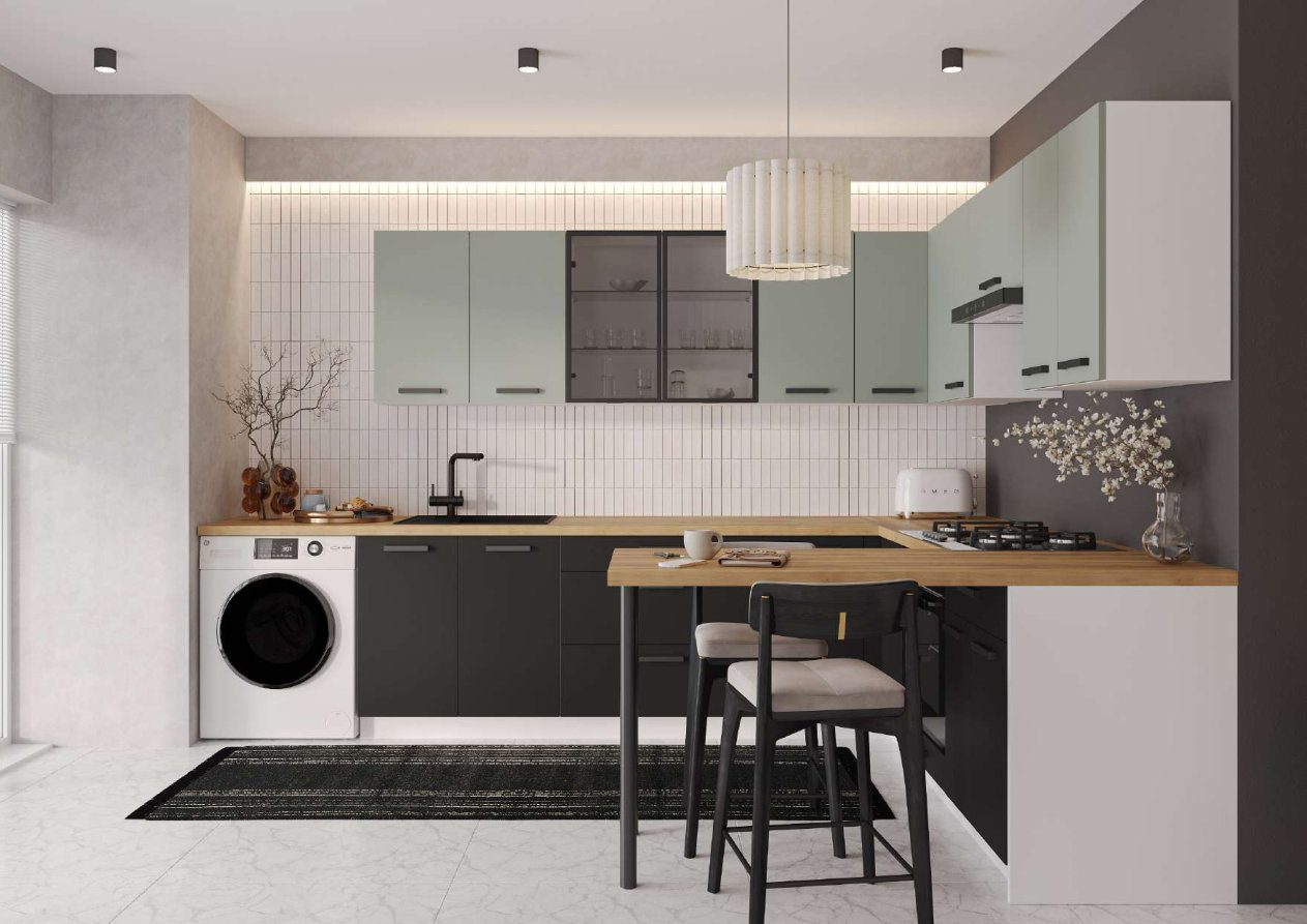 Cocina en esquina con mesa y opción lavadora desde 1.500 € — foto 2