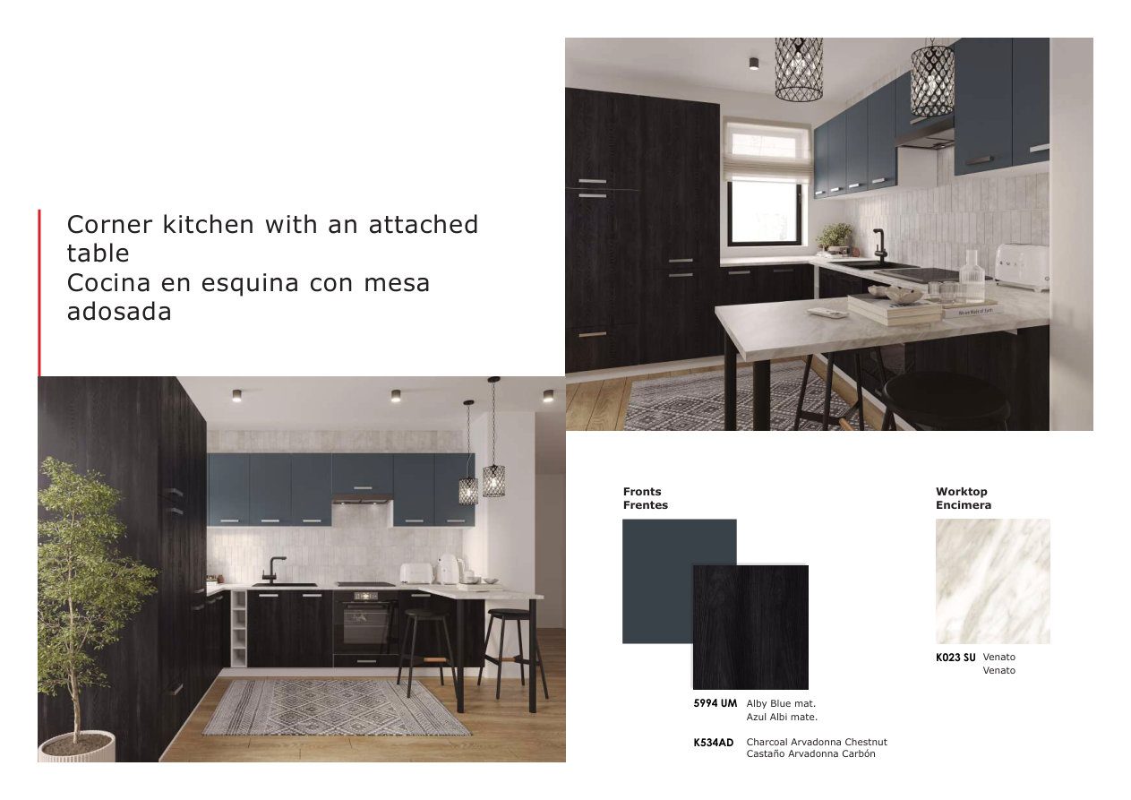 Cocina en esquina con mesa adosada desde 1.500 € — foto 3
