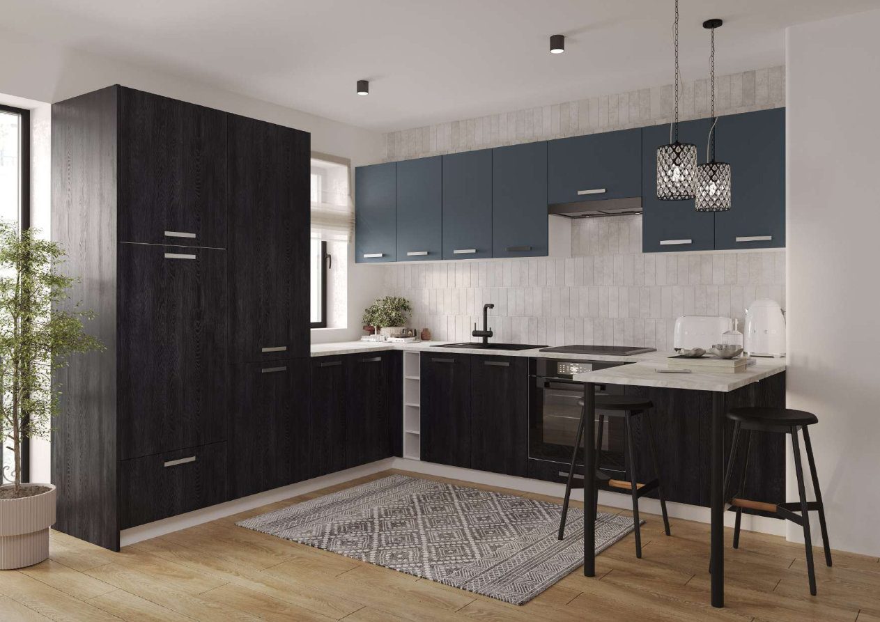 Cocina en esquina con mesa adosada desde 1.500 €